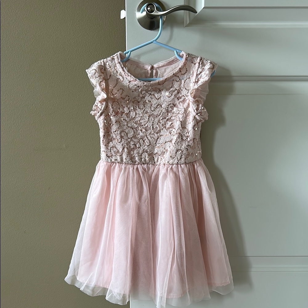 Elegant Pink Lace Kids Dress